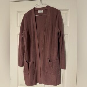 Old Navy Open-Front Longline Sweater Cardigan with Front Pockets Mauve - NWOT